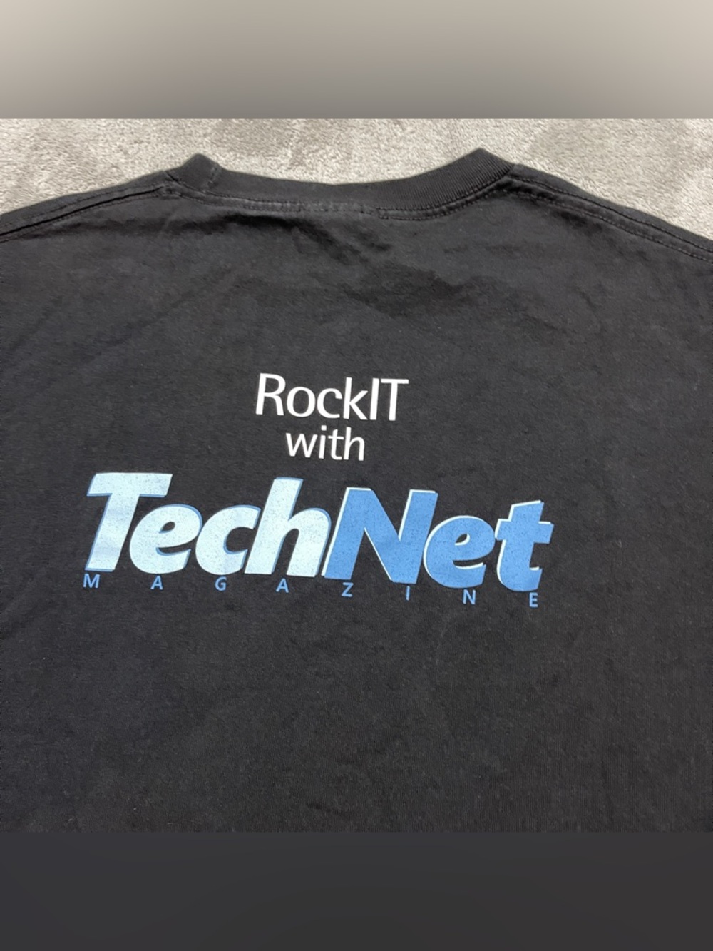 Y2K Microsoft Computers TechNet Tech Net Tech Wear Black T-Shirt Size Large 90s - Picture 2 of 9